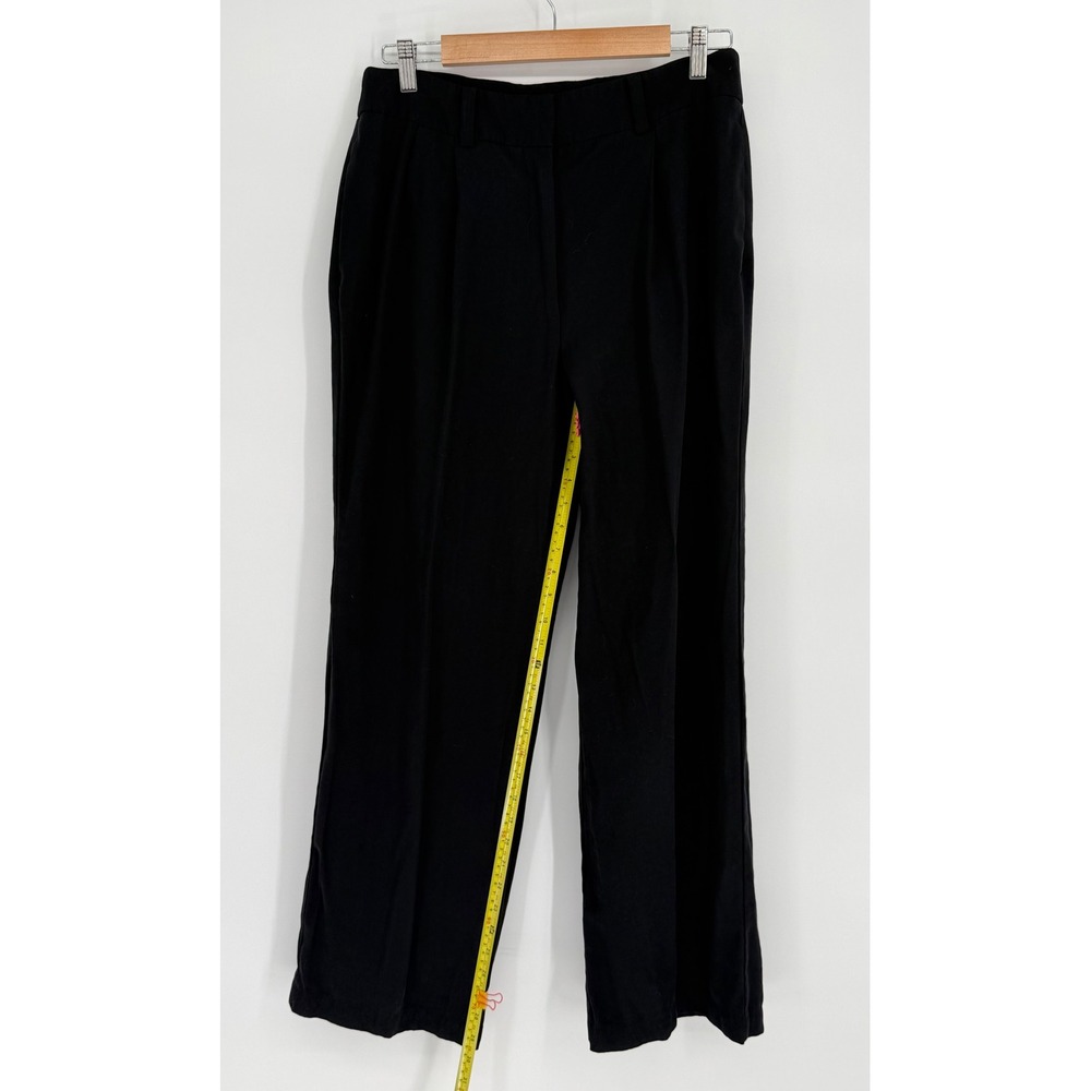 Alfani Womens Black High Rise Pleated Wide Leg Trousers Twill Dress Pants Sz 10 - Picture 4 of 13